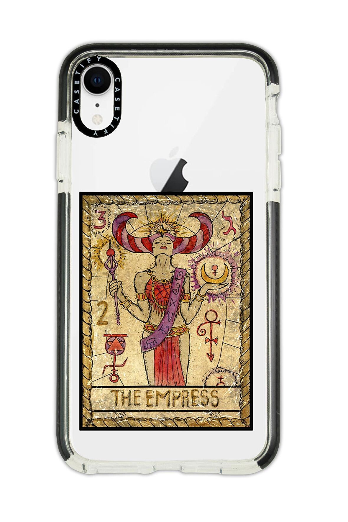 iPhone XR Casetify The Empress Desenli Anti Shock Premium Silikonlu Siyah Kenar Detaylı Telefon Kılıfı