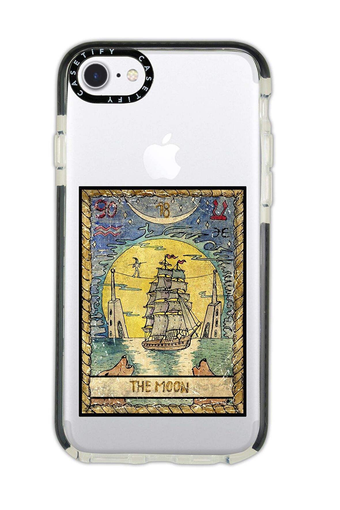 iPhone 7 Casetify The Moon Desenli Anti Shock Premium Silikonlu Siyah Kenar Detaylı Telefon Kılıfı