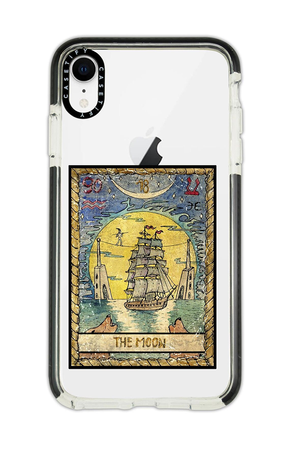 iPhone XR Casetify The Moon Desenli Anti Shock Premium Silikonlu Siyah Kenar Detaylı Telefon Kılıfı