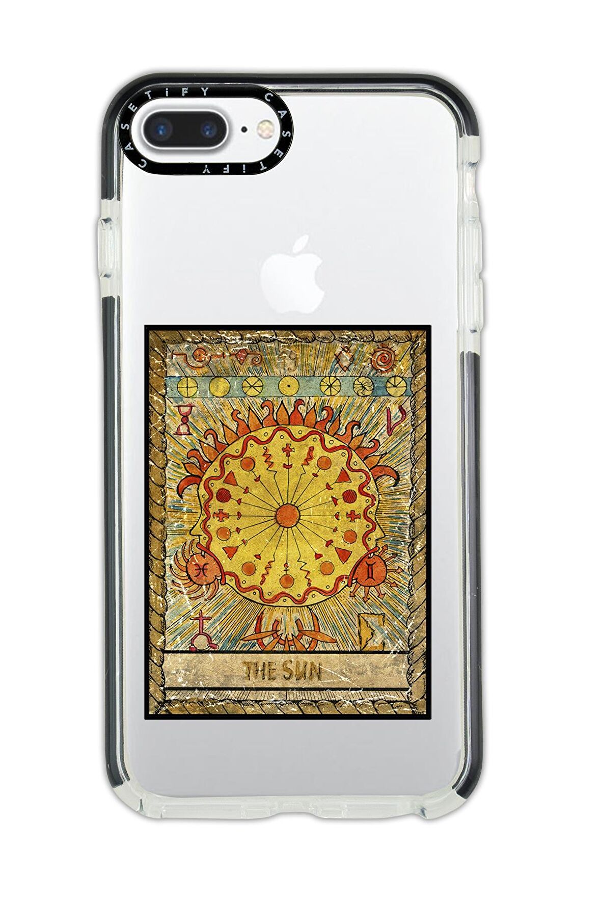 iPhone 8 Plus Casetify The Sun Desenli Anti Shock Premium Silikonlu Siyah Kenar Detaylı Telefon Kılıfı