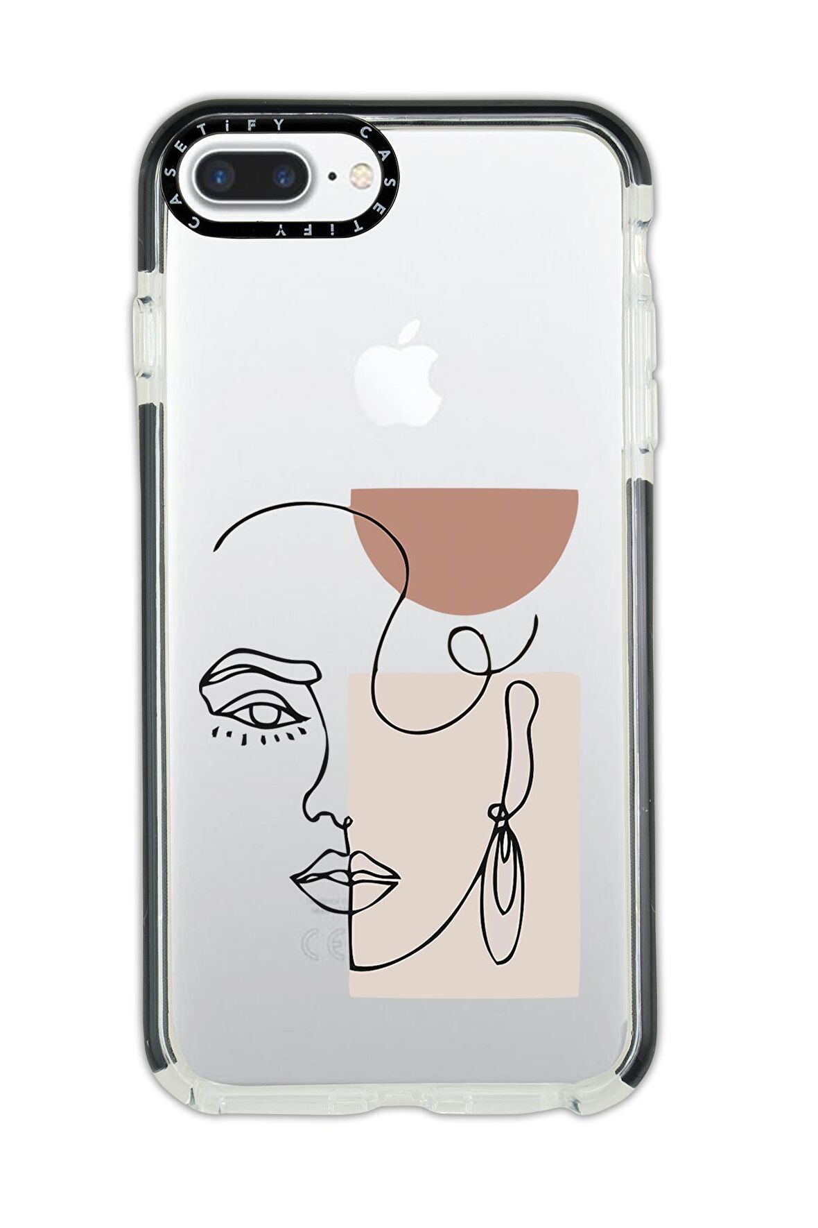 iPhone 7 Plus Casetify Women Art Desenli Anti Shock Premium Silikonlu Siyah Kenar Detaylı Telefon Kılıfı