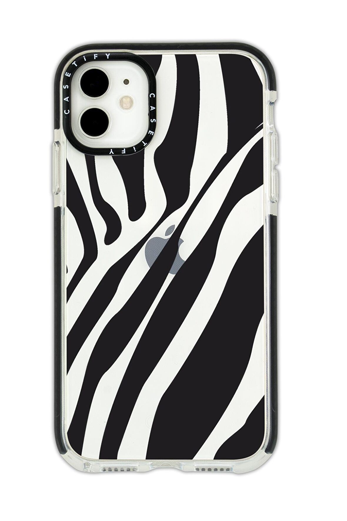 iPhone 11 Casetify Zebra Desenli Anti Shock Premium Silikonlu Siyah Kenar Detaylı Telefon Kılıfı