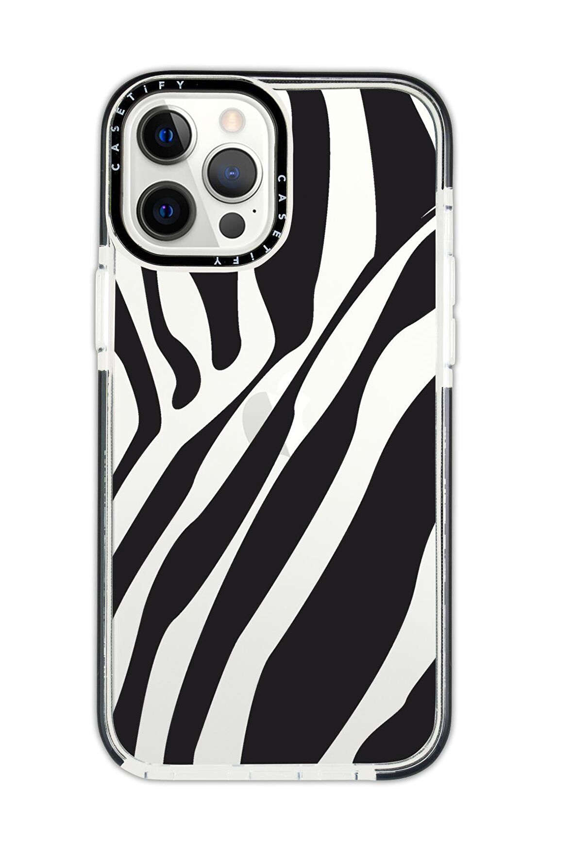 iPhone 11 Pro Casetify Zebra Desenli Anti Shock Premium Silikonlu Siyah Kenar Detaylı Telefon Kılıfı