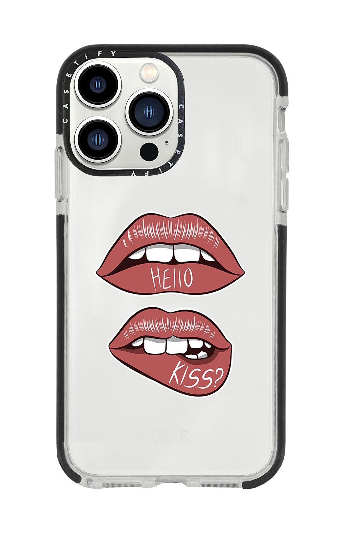 iPhone 13 Pro Max Hello Kiss Casetify Darbe Emci Silikonlu Telefon Kılıfı