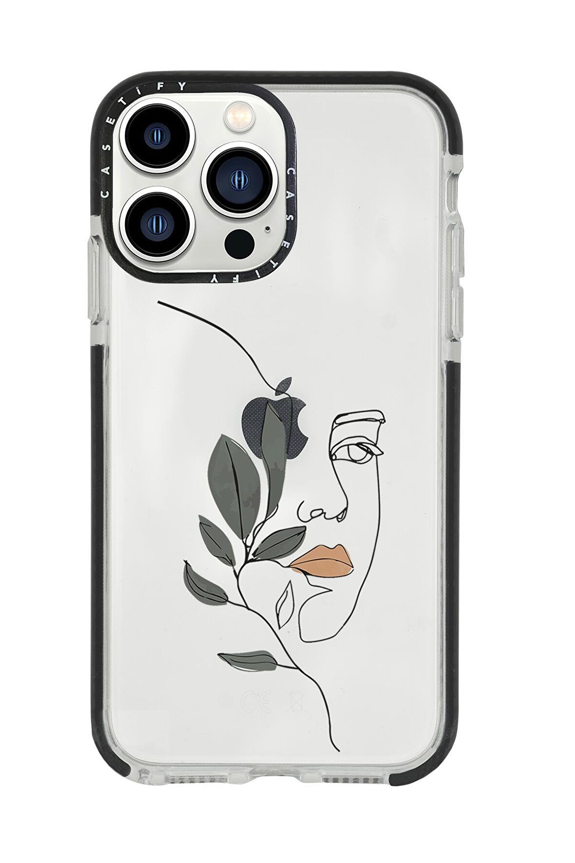 iPhone 13 Pro Max Line Art Women Casetify Darbe Emci Silikonlu Telefon Kılıfı