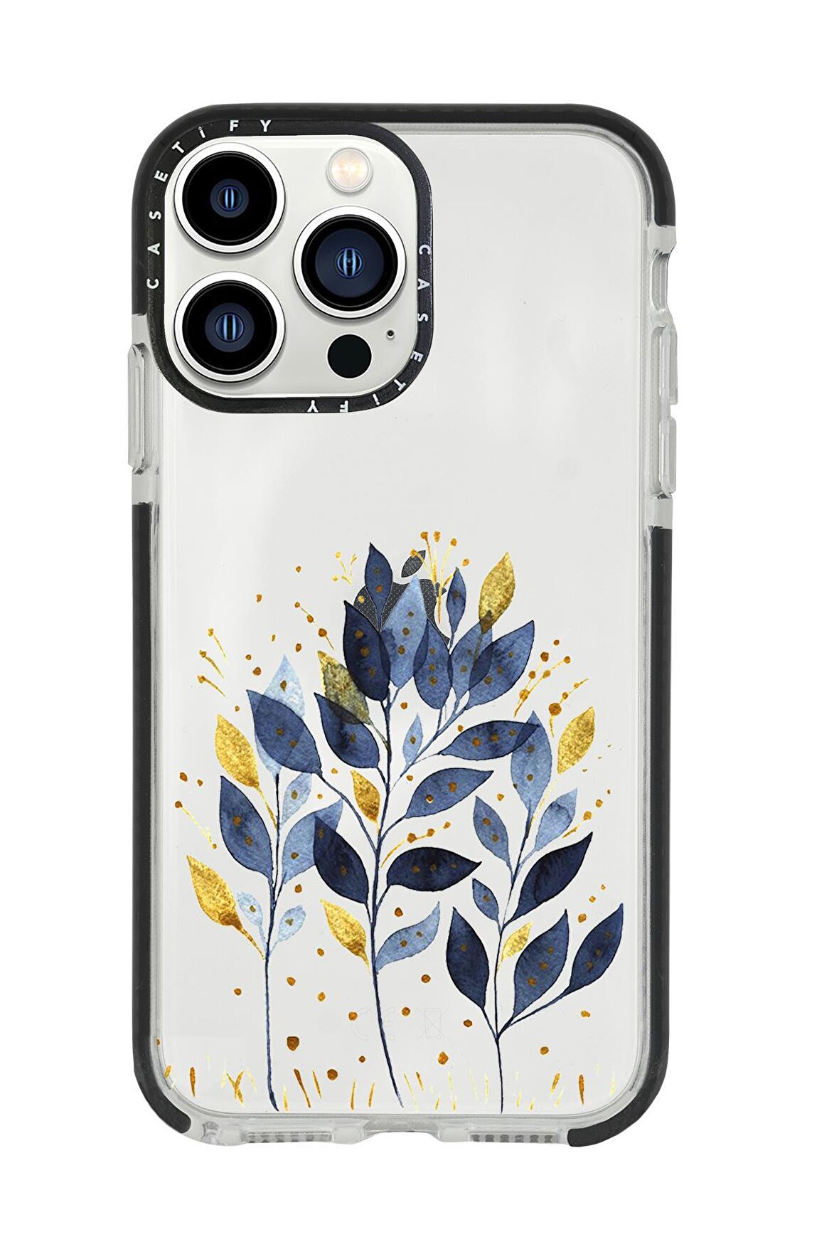iPhone 13 Pro Max Mavi Yaprak Casetify Darbe Emci Silikonlu Telefon Kılıfı