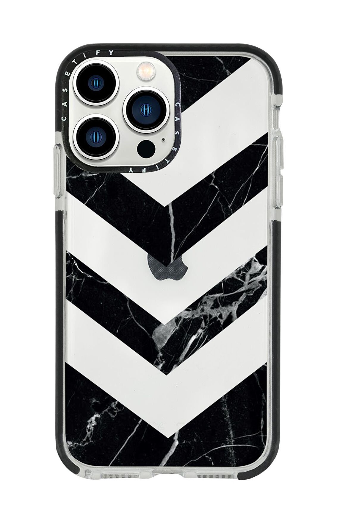 iPhone 13 Pro Max Mermer Üçgen Casetify Darbe Emci Silikonlu Telefon Kılıfı