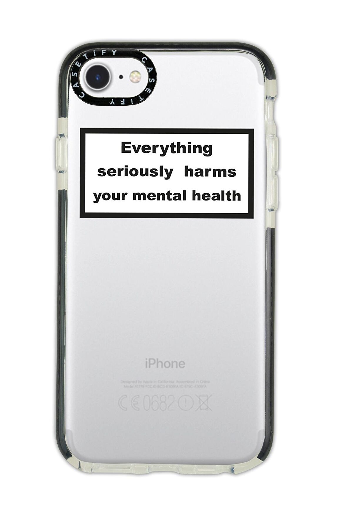iPhone 6 Casetify Everything Seriously Desenli Anti Shock Premium Silikonlu Siyah Kenar Detaylı Telefon Kılıfı