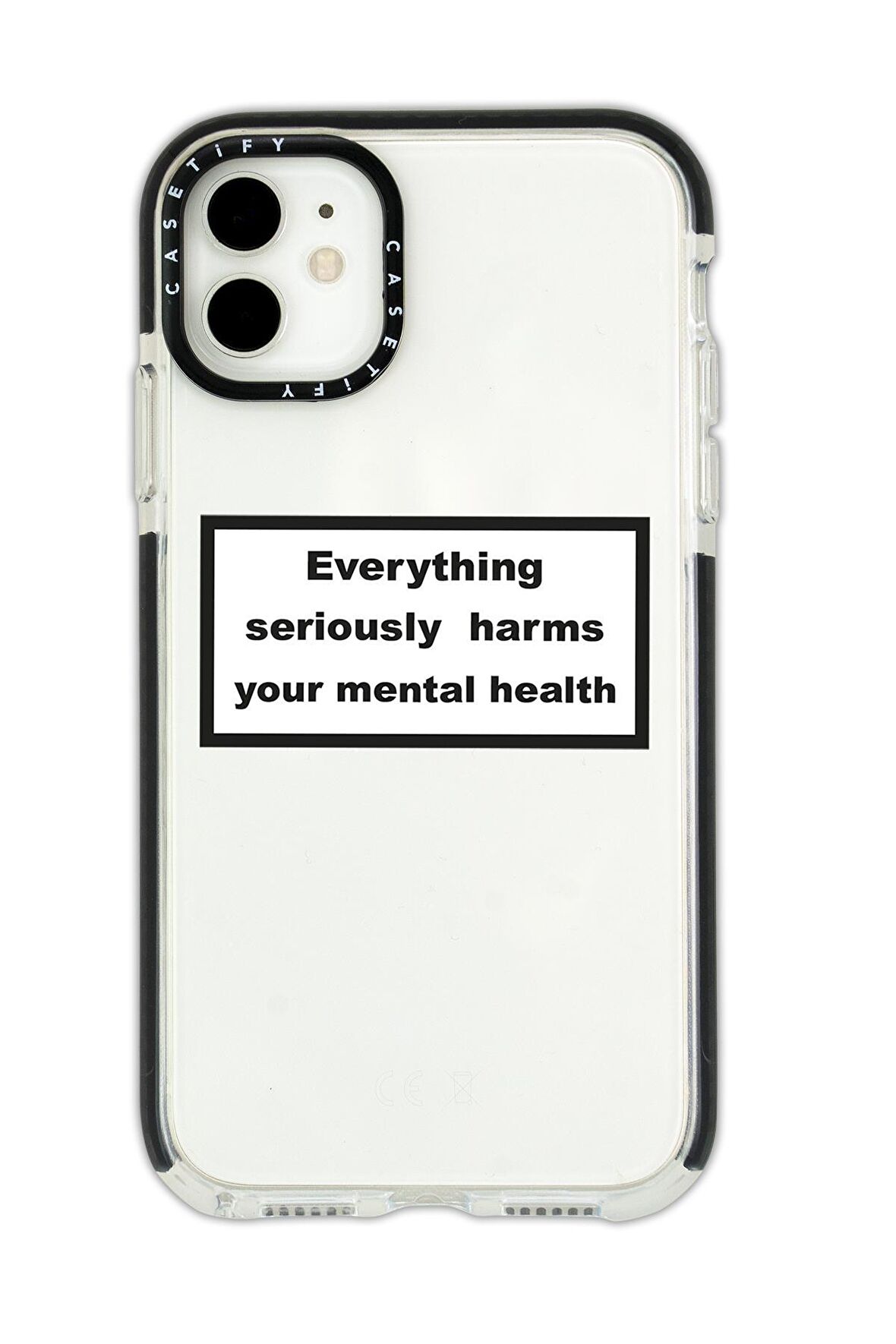 iPhone 11 Casetify Everything Seriously Desenli Anti Shock Premium Silikonlu Siyah Kenar Detaylı Telefon Kılıfı