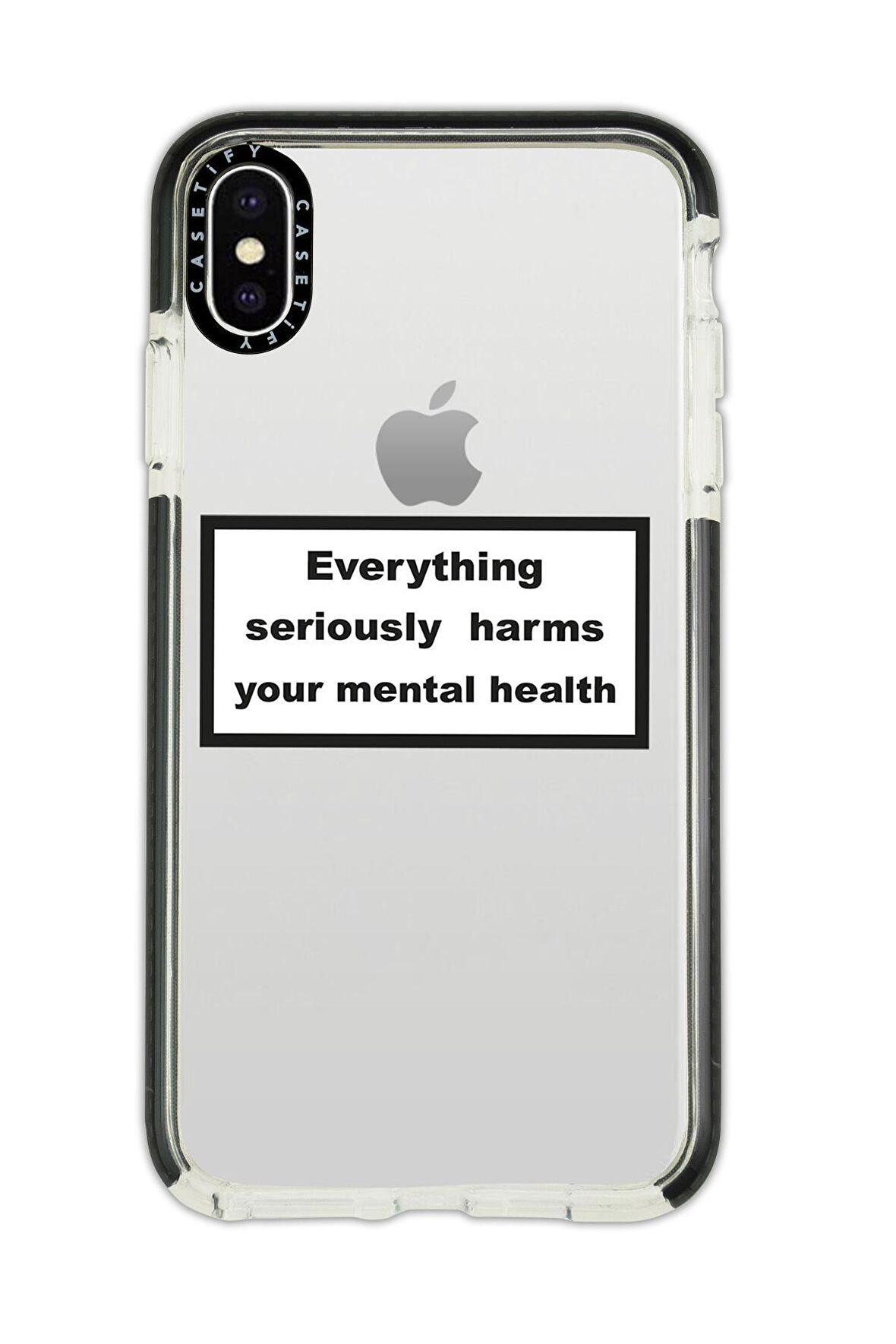 iPhone X Casetify Everything Seriously Desenli Anti Shock Premium Silikonlu Siyah Kenar Detaylı Telefon Kılıfı