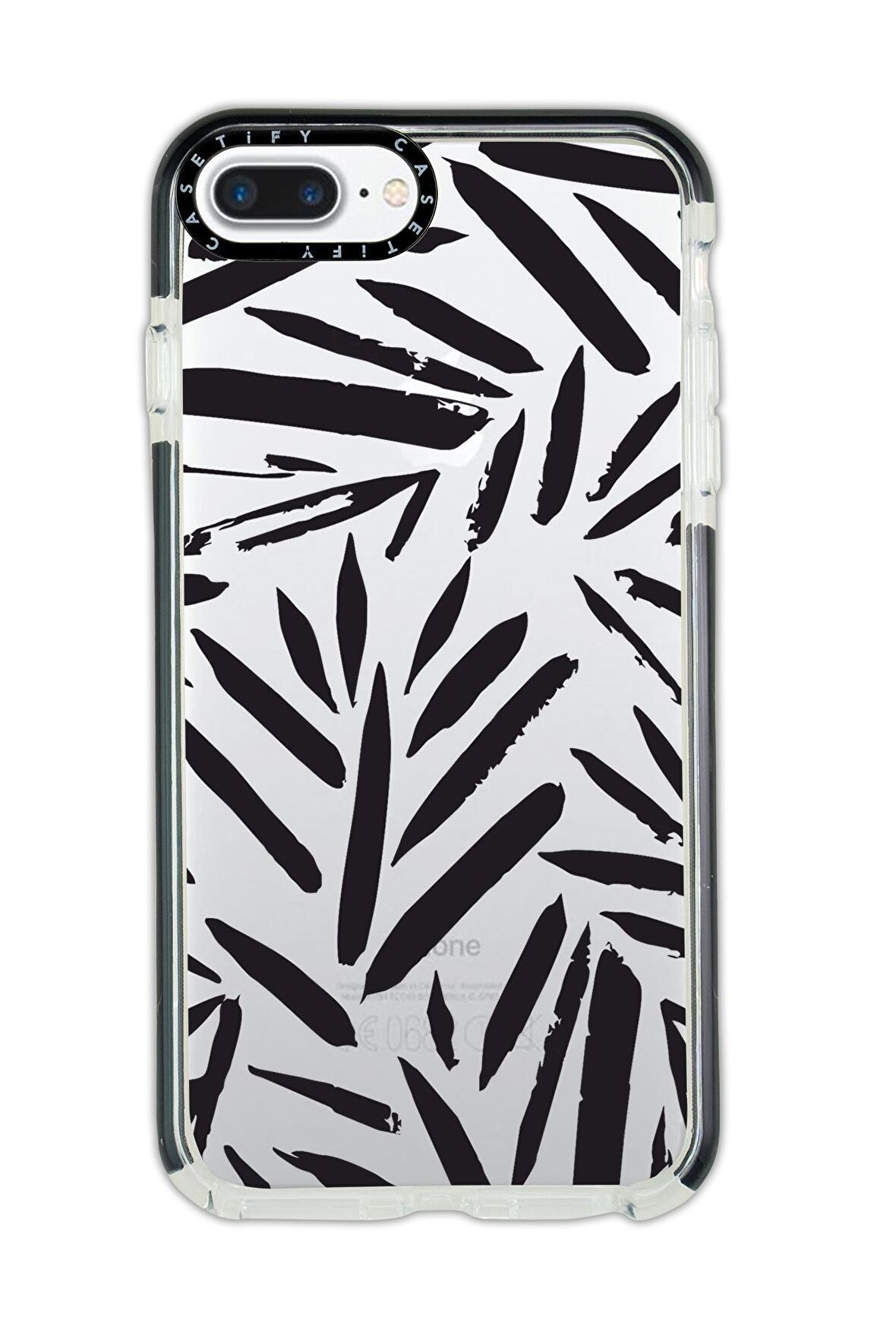 iPhone 7 Plus Casetify Fırça Darbeleri Desenli Anti Shock Premium Silikonlu Siyah Kenar Detaylı Telefon Kılıfı