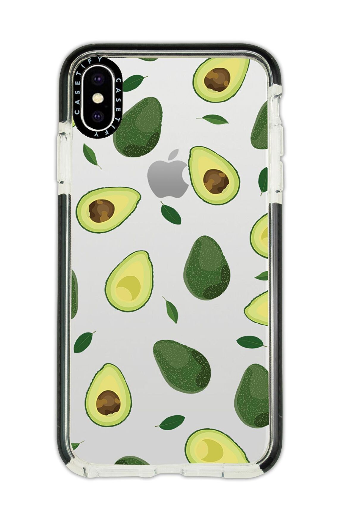 iPhone X Casetify Avokado Desenli Anti Shock Premium Silikonlu Siyah Kenar Detaylı Telefon Kılıfı