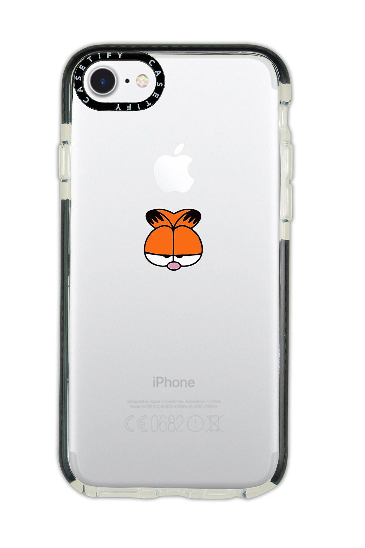 iPhone 7 Casetify Garfield Desenli Anti Shock Premium Silikonlu Siyah Kenar Detaylı Telefon Kılıfı