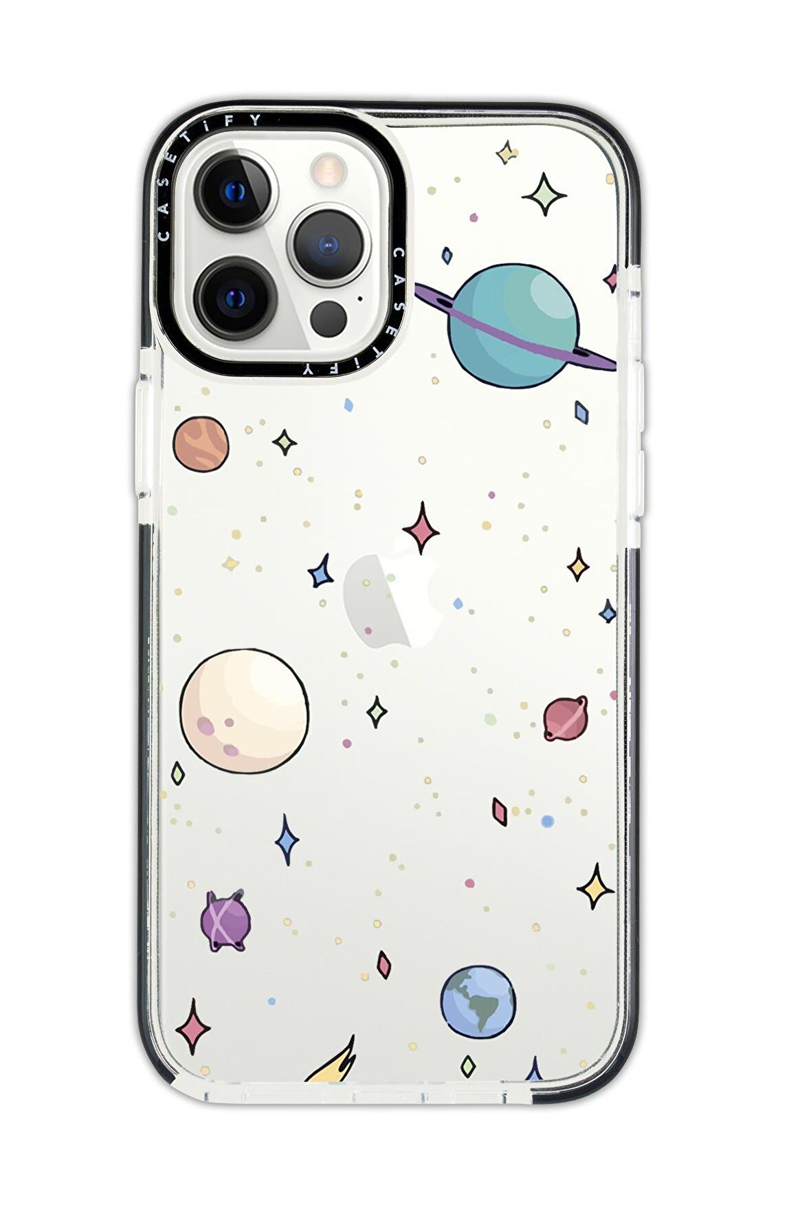 iPhone 11 Pro Casetify Gezegenler Desenli Anti Shock Premium Silikonlu Siyah Kenar Detaylı Telefon Kılıfı