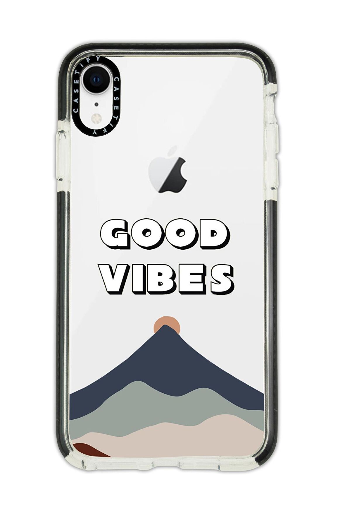 iPhone XR Casetify Good Vibes Desenli Anti Shock Premium Silikonlu Siyah Kenar Detaylı Telefon Kılıfı