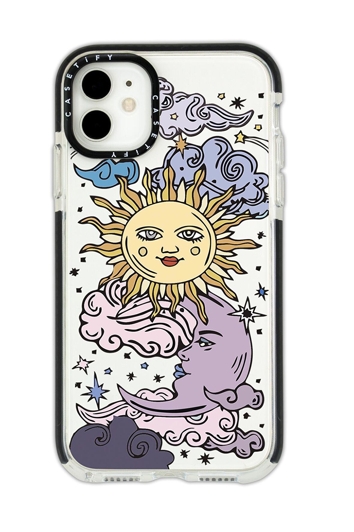 iPhone 11 Casetify Güneş Ay Desenli Anti Shock Premium Silikonlu Siyah Kenar Detaylı Telefon Kılıfı
