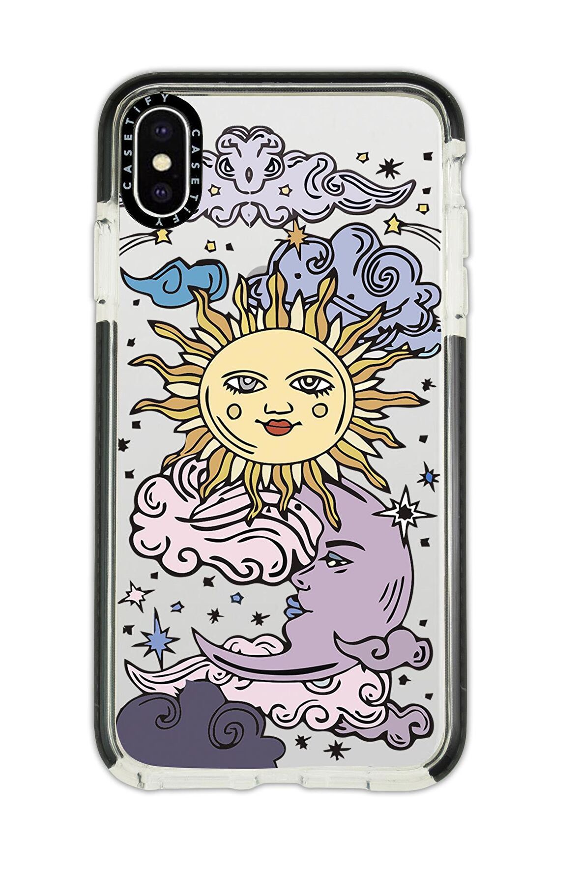 iPhone X Casetify Güneş Ay Desenli Anti Shock Premium Silikonlu Siyah Kenar Detaylı Telefon Kılıfı