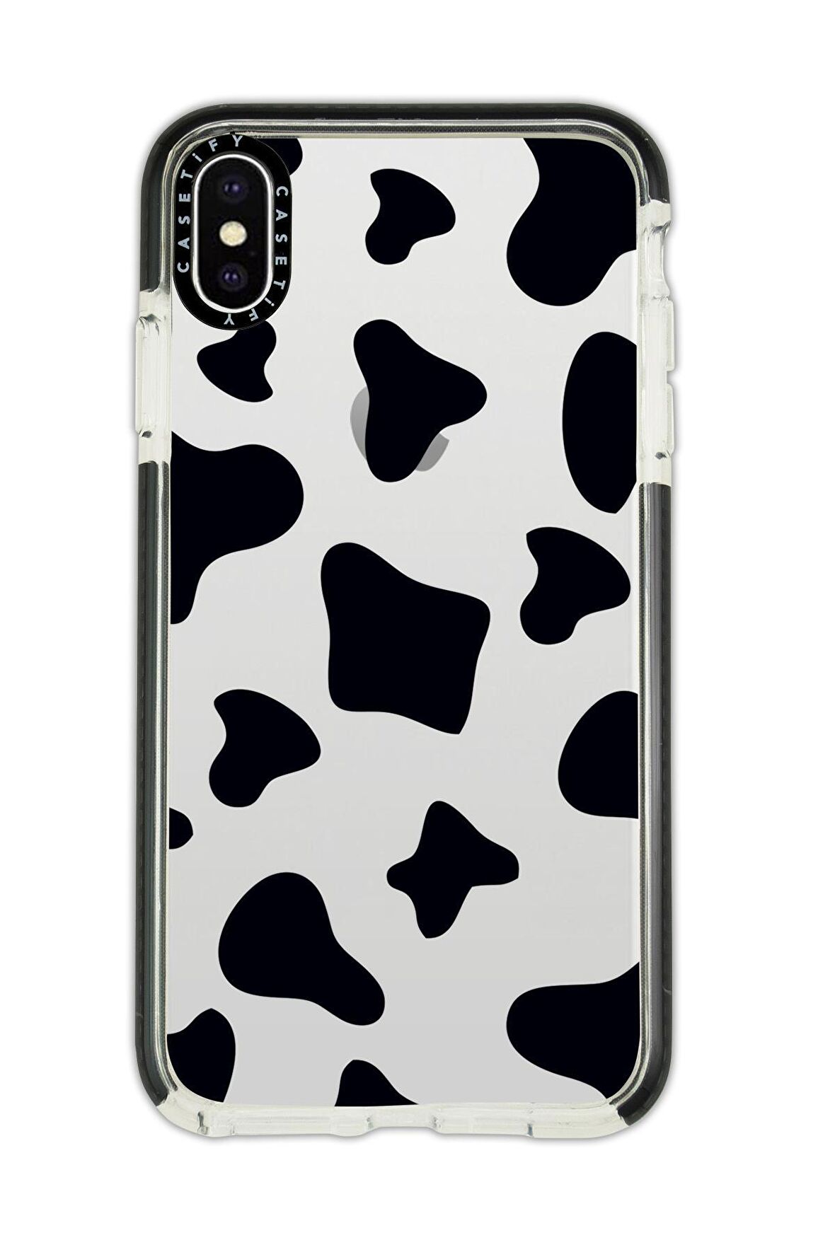 iPhone X Casetify İnek Desenli Anti Shock Premium Silikonlu Siyah Kenar Detaylı Telefon Kılıfı