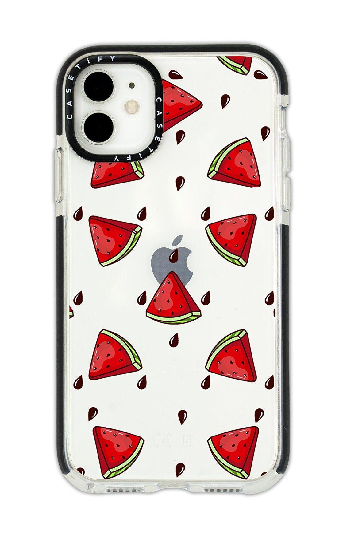 iPhone 12 Casetify Karpuz Dilimleri Desenli Anti Shock Premium Silikonlu Siyah Kenar Detaylı Telefon Kılıfı