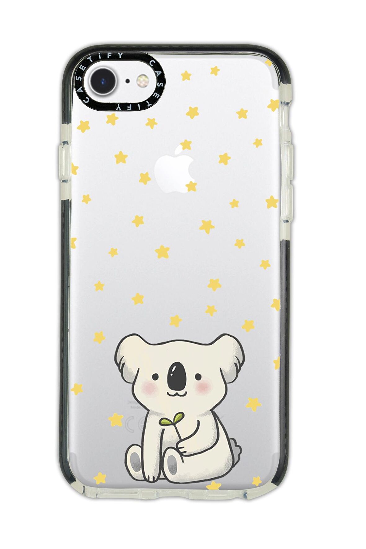 iPhone 6 Plus Casetify Koala Desenli Anti Shock Premium Silikonlu Siyah Kenar Detaylı Telefon Kılıfı
