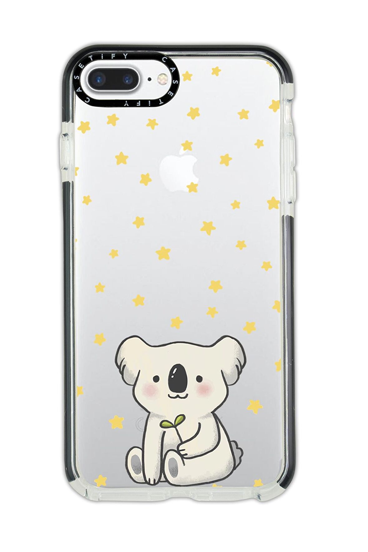 iPhone 8 Plus Casetify Koala Desenli Anti Shock Premium Silikonlu Siyah Kenar Detaylı Telefon Kılıfı