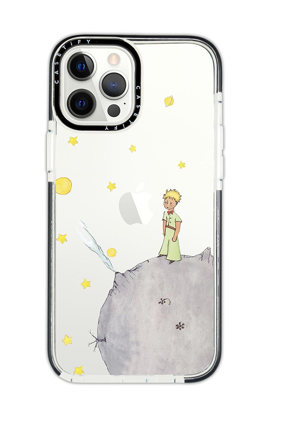 iPhone 12 Pro Max Casetify Küçük Prens Desenli Anti Shock Premium Silikonlu Siyah Kenar Detaylı Telefon Kılıfı