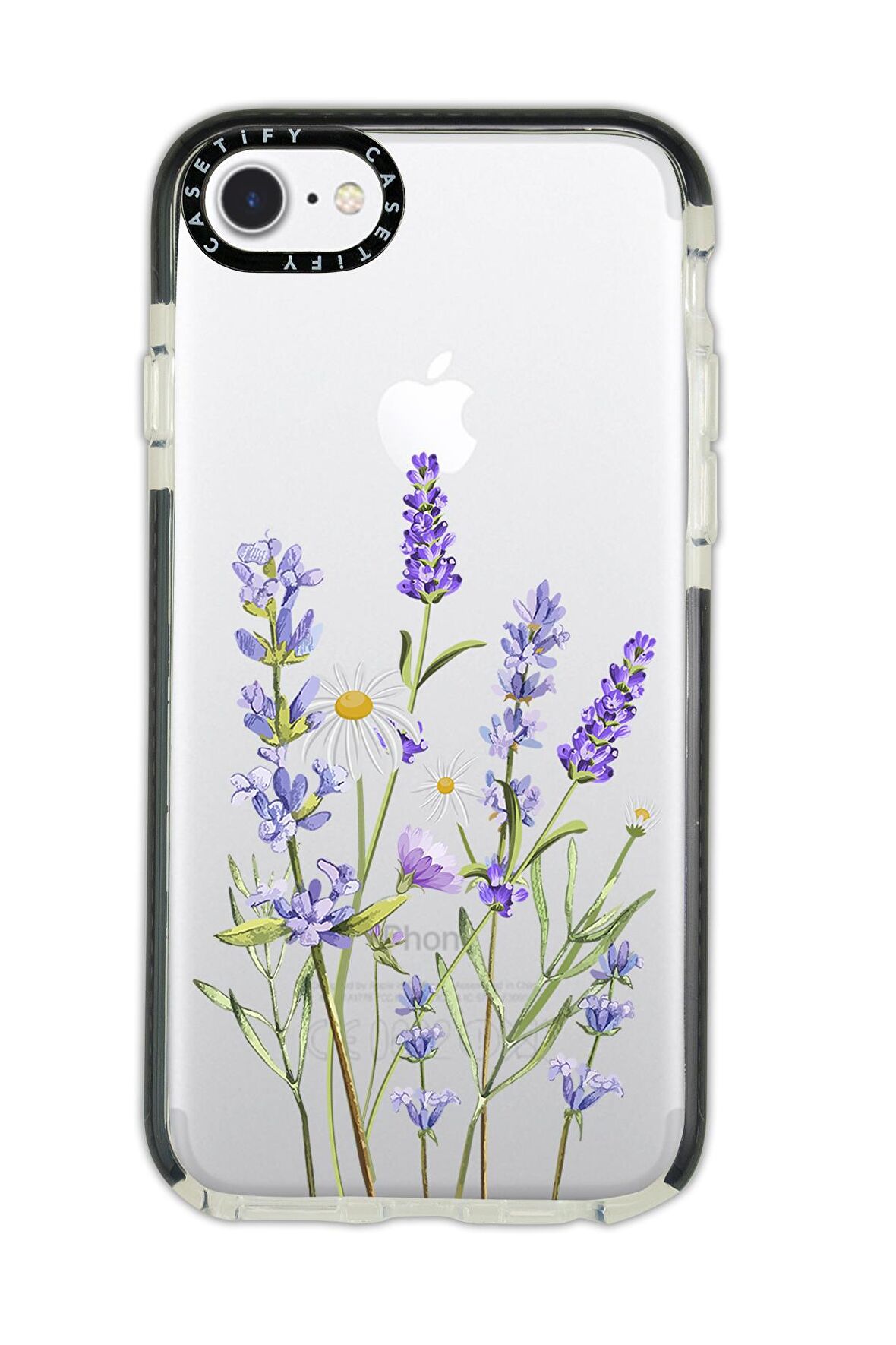 iPhone 7 Casetify Lavender Desenli Anti Shock Premium Silikonlu Siyah Kenar Detaylı Telefon Kılıfı