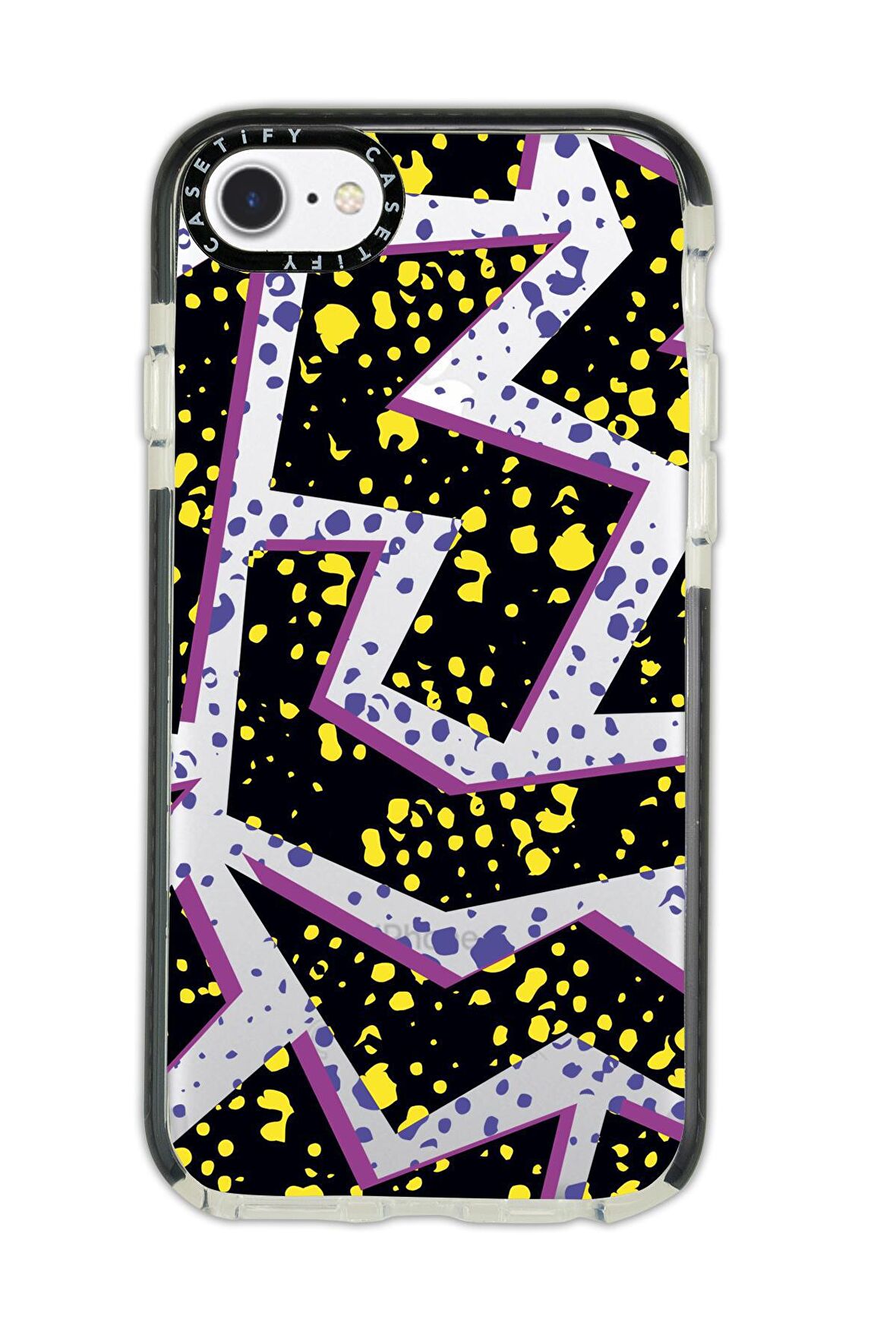 iPhone 7 Casetify Spotted Lightning Desenli Anti Shock Premium Silikonlu Siyah Kenar Detaylı Telefon Kılıfı