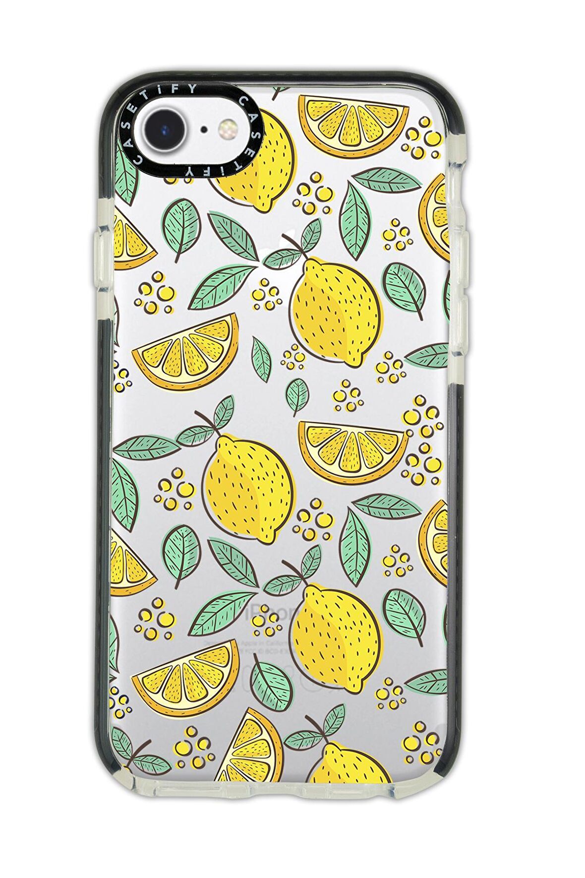 iPhone 6 Plus Casetify Limon Desenli Anti Shock Premium Silikonlu Siyah Kenar Detaylı Telefon Kılıfı