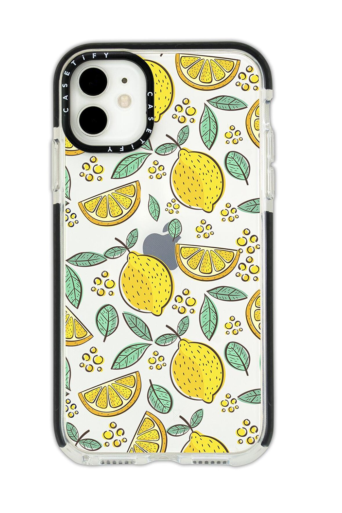 iPhone 11 Casetify Limon Desenli Anti Shock Premium Silikonlu Siyah Kenar Detaylı Telefon Kılıfı