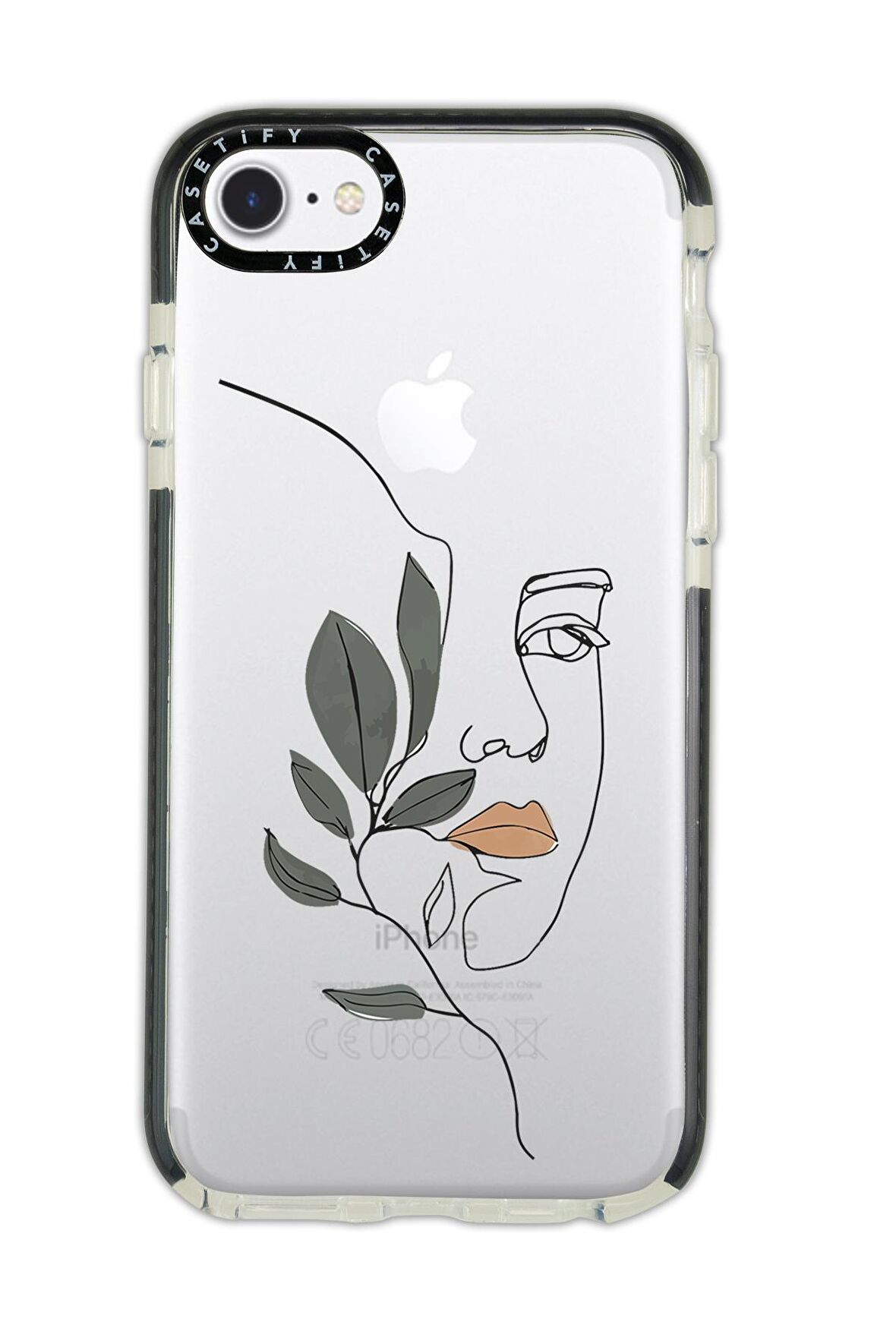 iPhone 7 Casetify Line Art Women Desenli Anti Shock Premium Silikonlu Siyah Kenar Detaylı Telefon Kılıfı