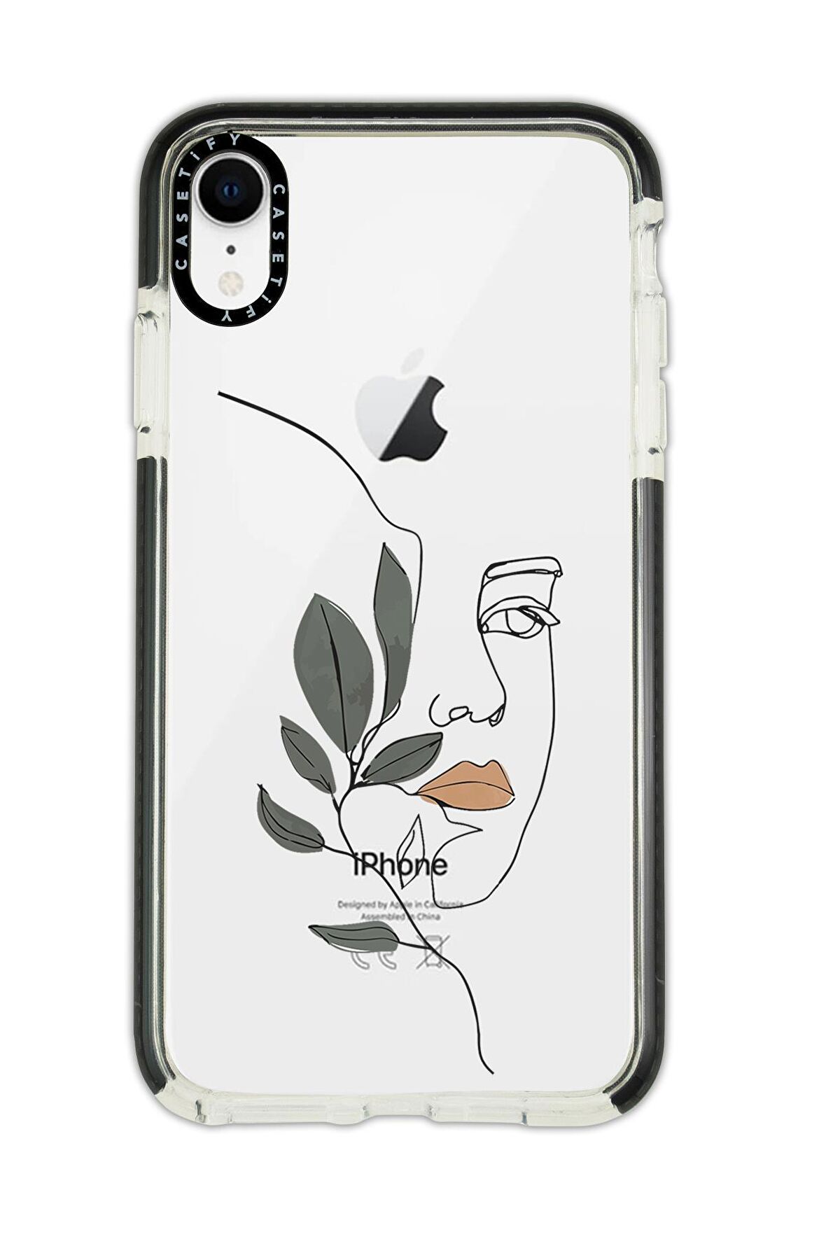 iPhone XR Casetify Line Art Women Desenli Anti Shock Premium Silikonlu Siyah Kenar Detaylı Telefon Kılıfı