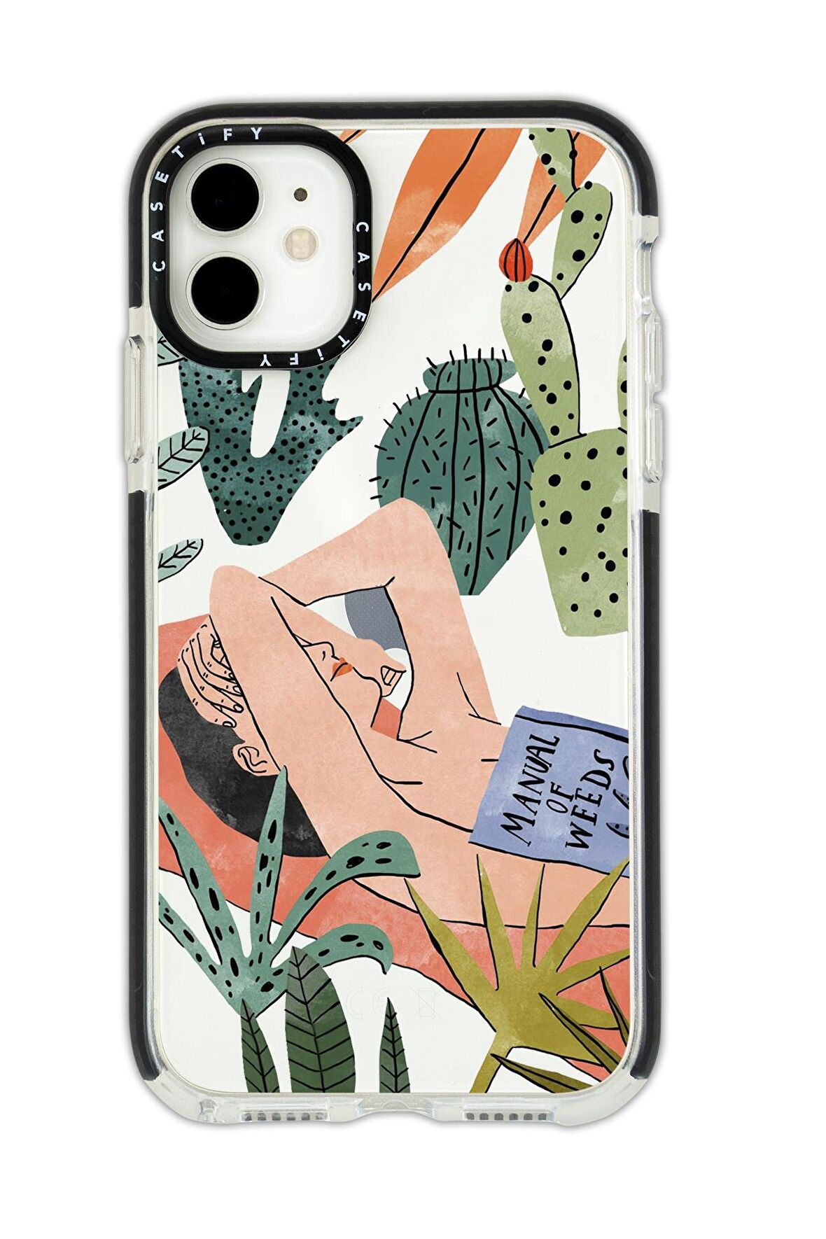 iPhone 12 Casetify Manual of Weeds Desenli Anti Shock Premium Silikonlu Siyah Kenar Detaylı Telefon Kılıfı