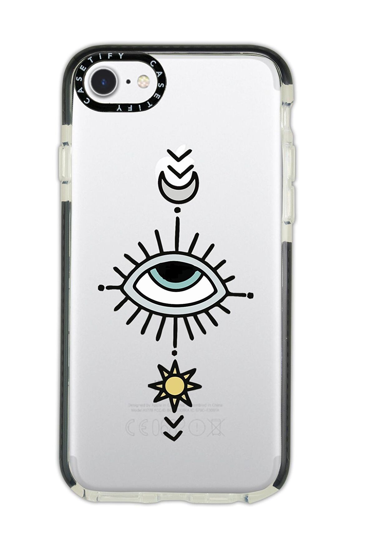 iPhone 6 Plus Casetify Nazar Göz Desenli Anti Shock Premium Silikonlu Siyah Kenar Detaylı Telefon Kılıfı