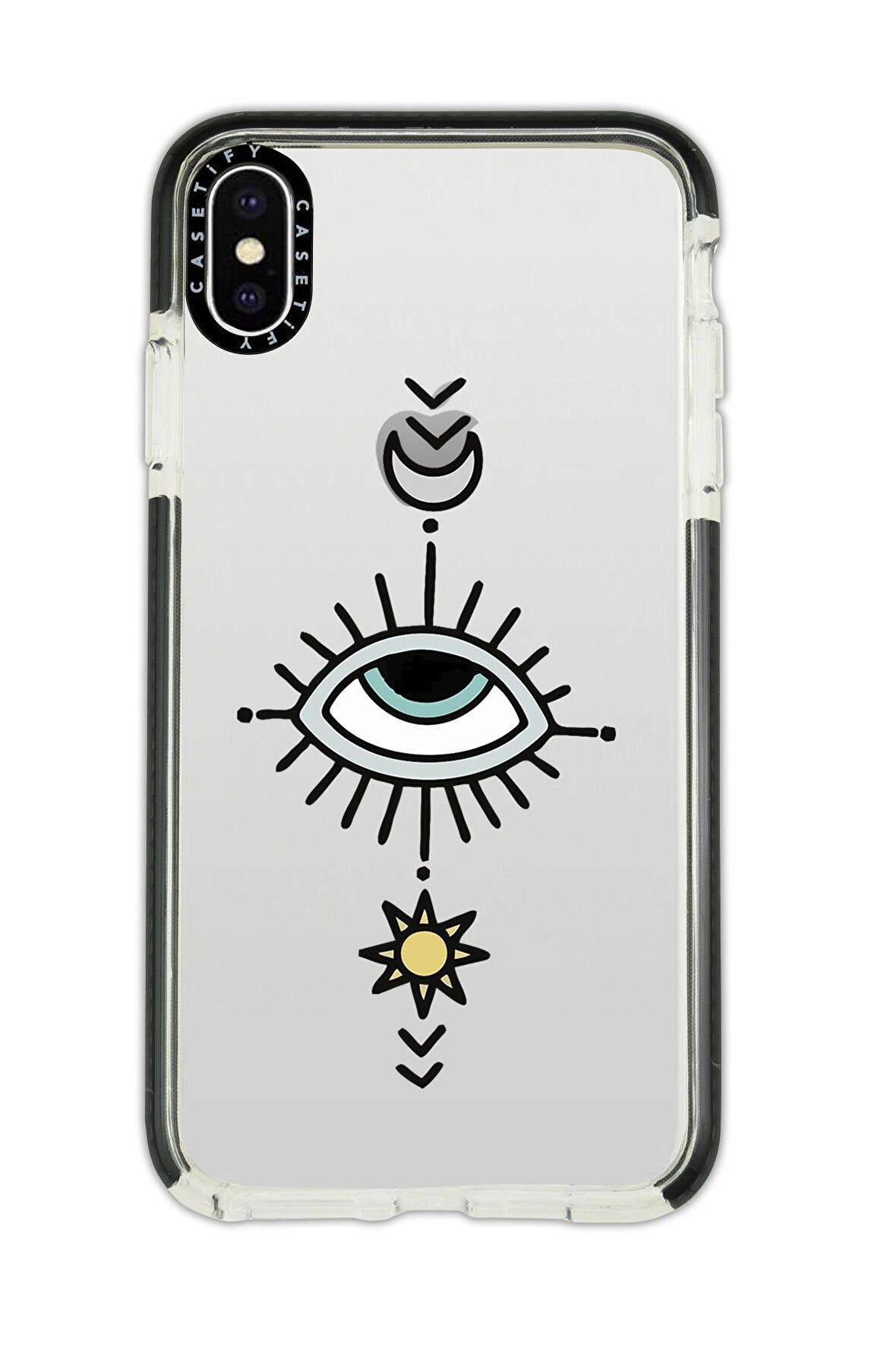 iPhone X Casetify Nazar Göz Desenli Anti Shock Premium Silikonlu Siyah Kenar Detaylı Telefon Kılıfı