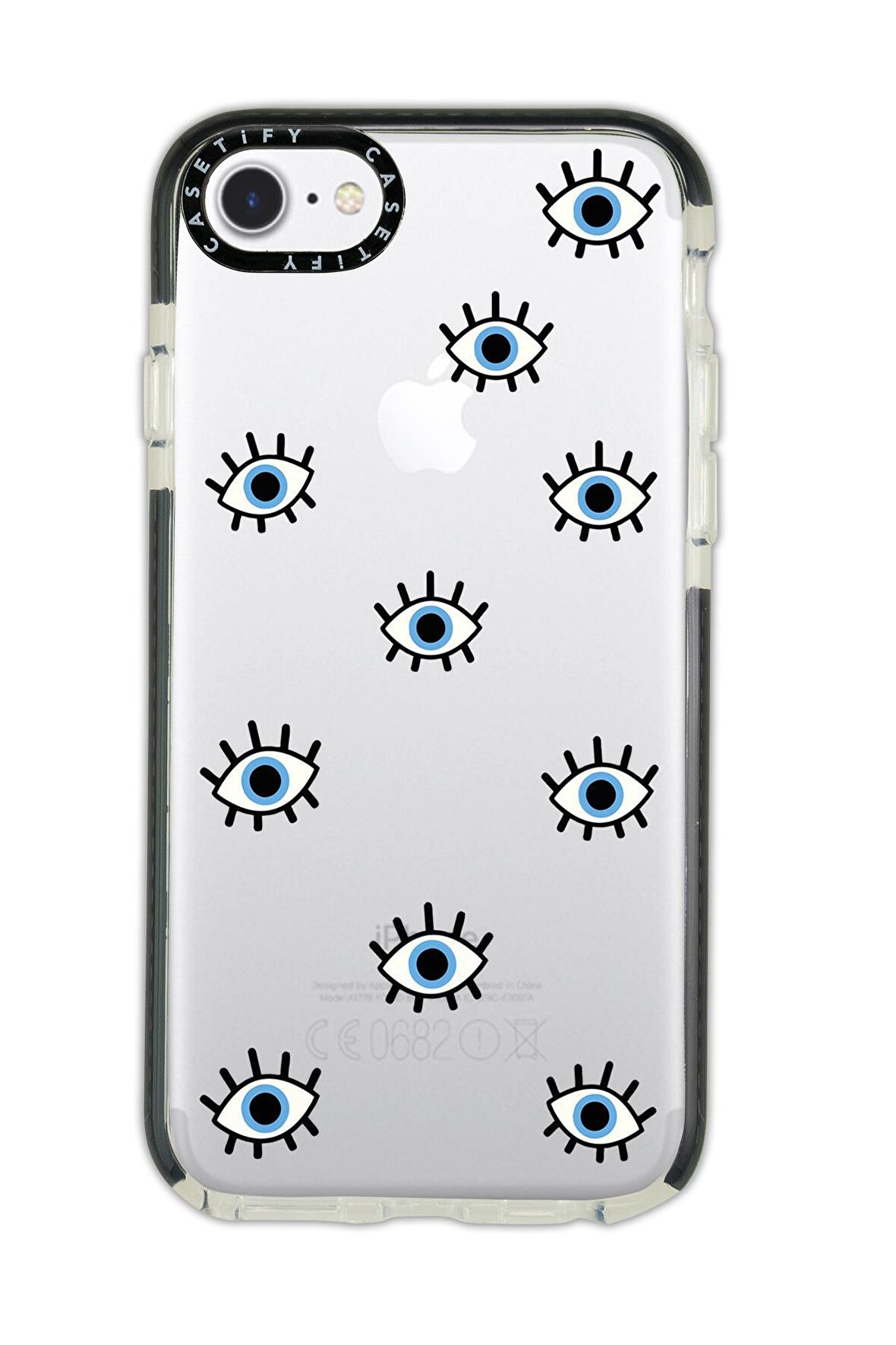 iPhone 6 Casetify Nazar Gözler Desenli Anti Shock Premium Silikonlu Siyah Kenar Detaylı Telefon Kılıfı