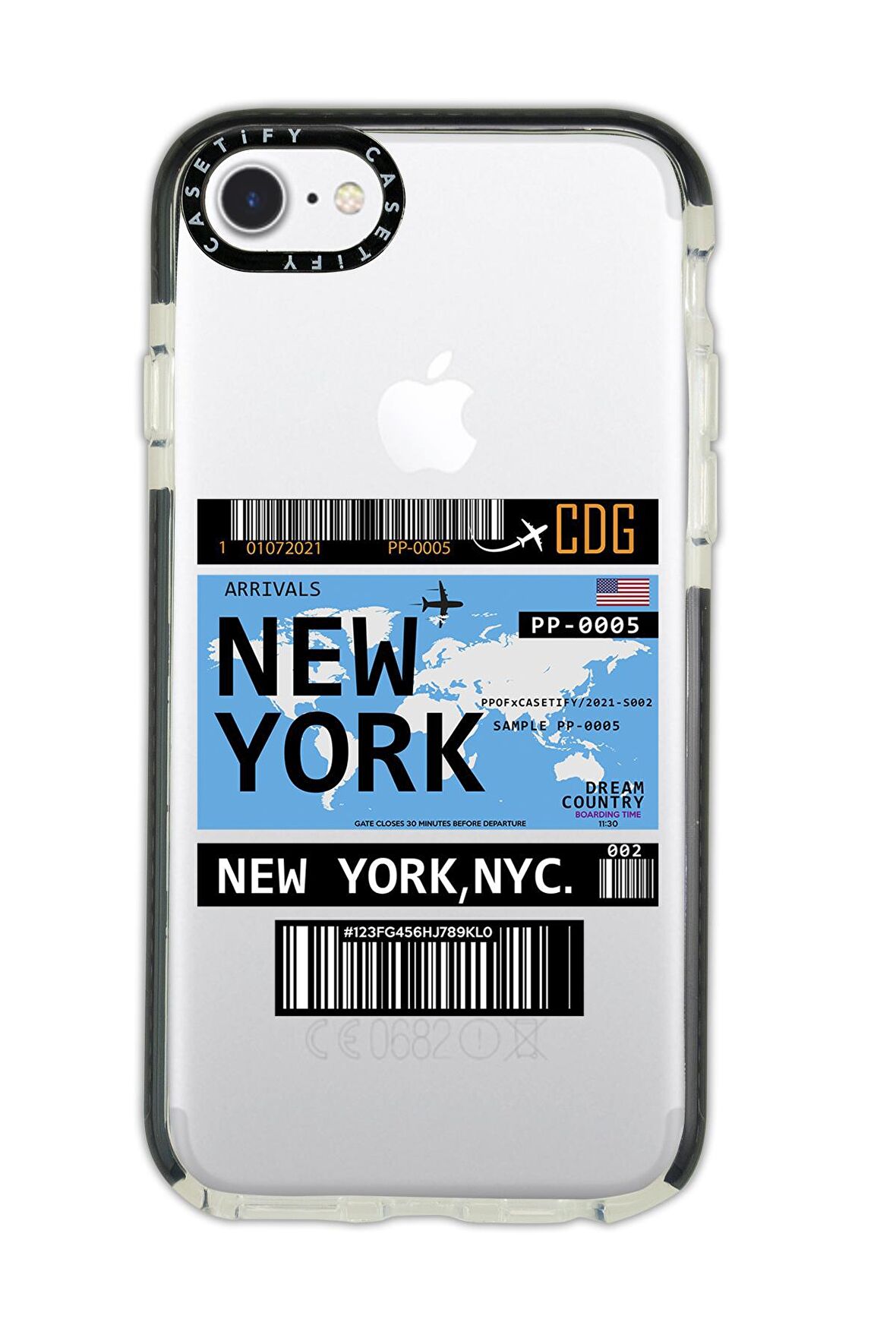 iPhone 8 Casetify New York Desenli Anti Shock Premium Silikonlu Siyah Kenar Detaylı Telefon Kılıfı