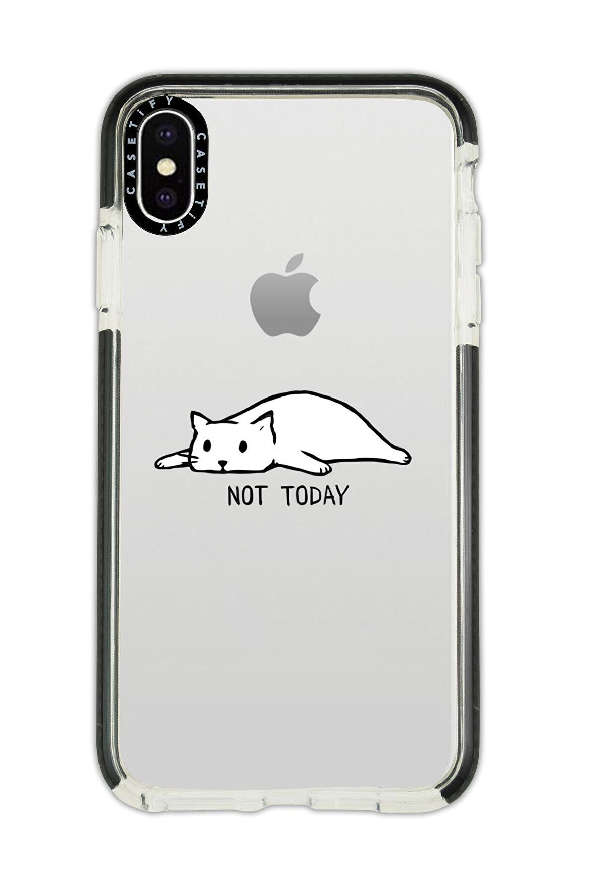 iPhone X Casetify Not Today Desenli Anti Shock Premium Silikonlu Siyah Kenar Detaylı Telefon Kılıfı