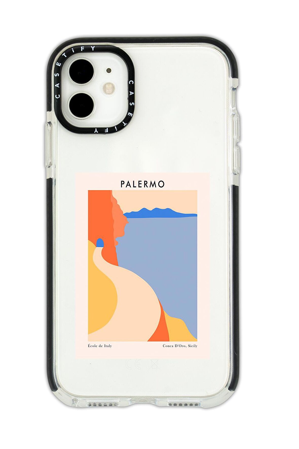 iPhone 11 Casetify Palermo Desenli Anti Shock Premium Silikonlu Siyah Kenar Detaylı Telefon Kılıfı