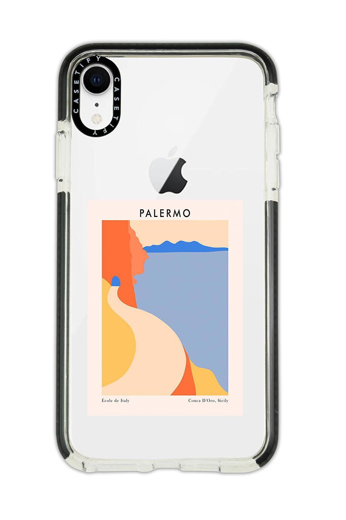 iPhone XR Casetify Palermo Desenli Anti Shock Premium Silikonlu Siyah Kenar Detaylı Telefon Kılıfı