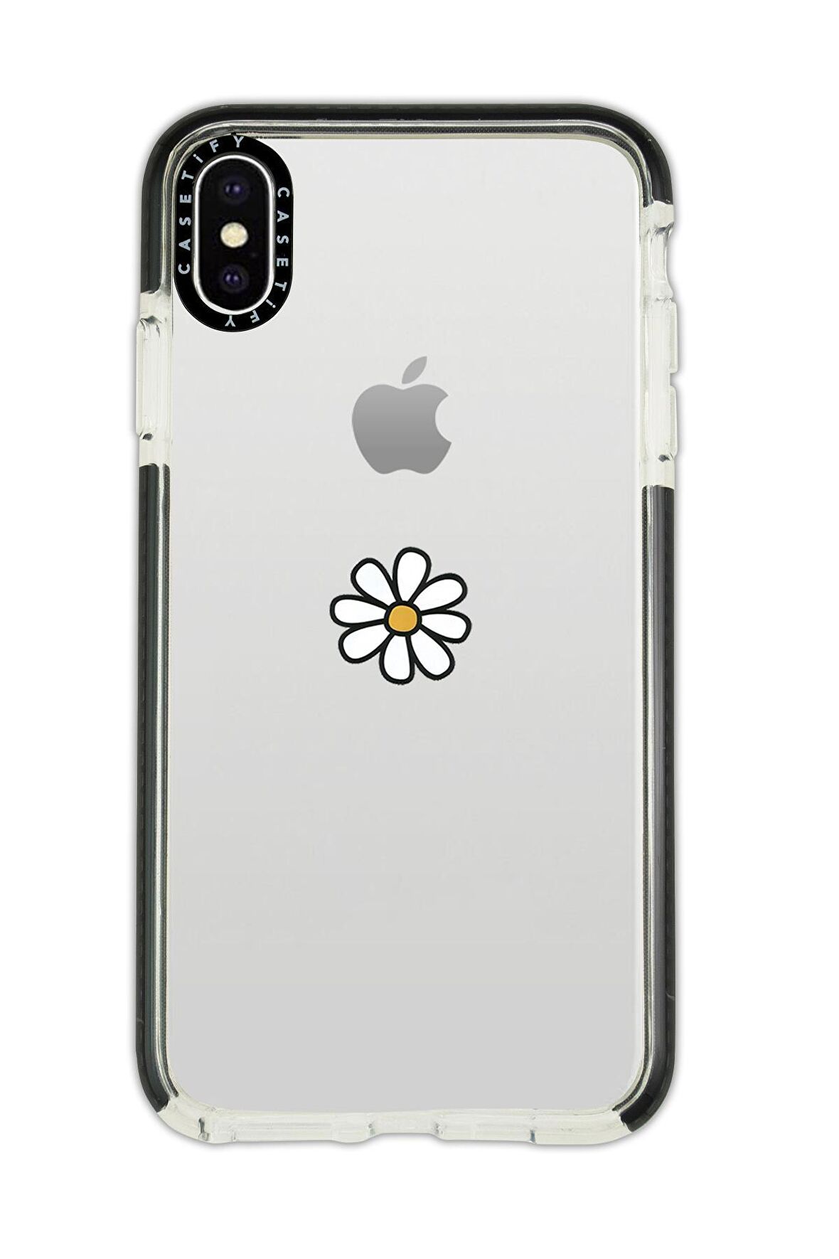 iPhone X Casetify Papatya Desenli Anti Shock Premium Silikonlu Siyah Kenar Detaylı Telefon Kılıfı