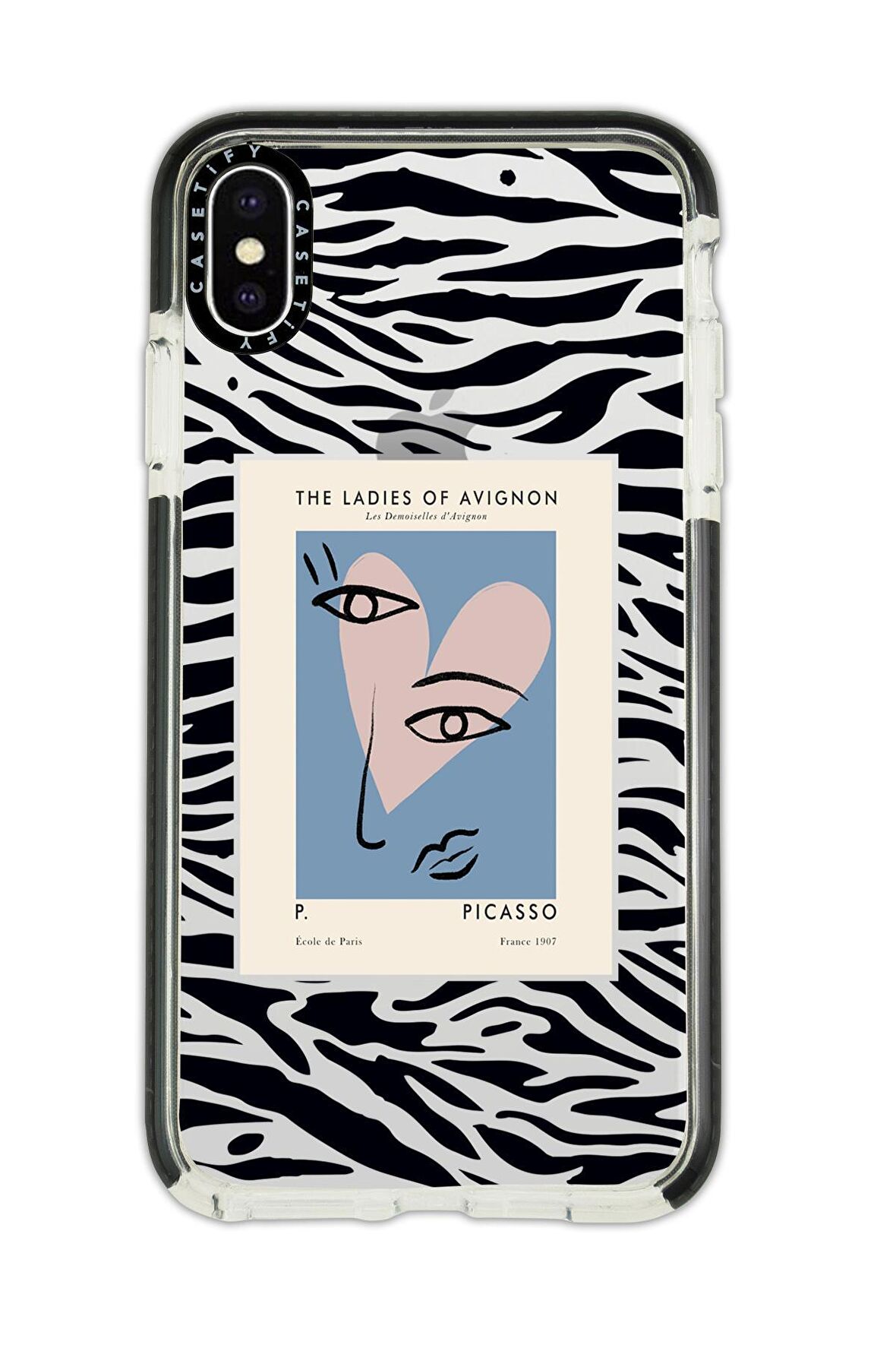 iPhone X Casetify Picasso Desenli Anti Shock Premium Silikonlu Siyah Kenar Detaylı Telefon Kılıfı