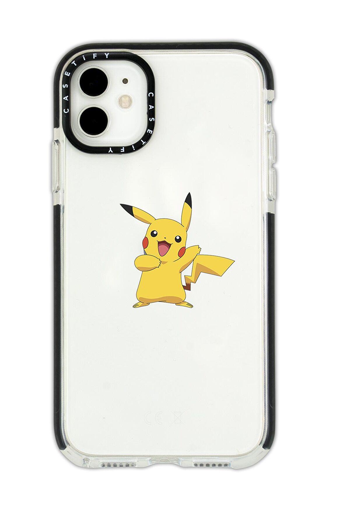 iPhone 11 Casetify Pikaçu Desenli Anti Shock Premium Silikonlu Siyah Kenar Detaylı Telefon Kılıfı