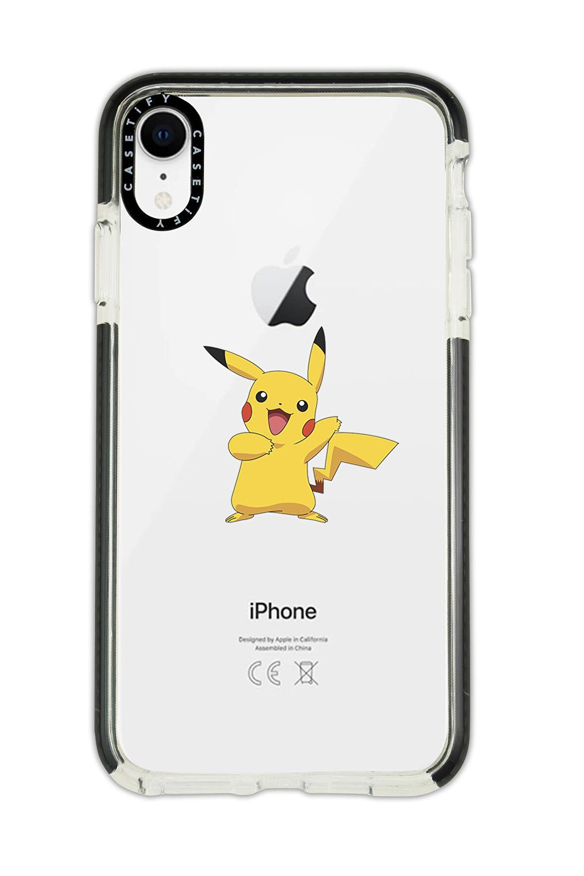 iPhone XR Casetify Pikaçu Desenli Anti Shock Premium Silikonlu Siyah Kenar Detaylı Telefon Kılıfı