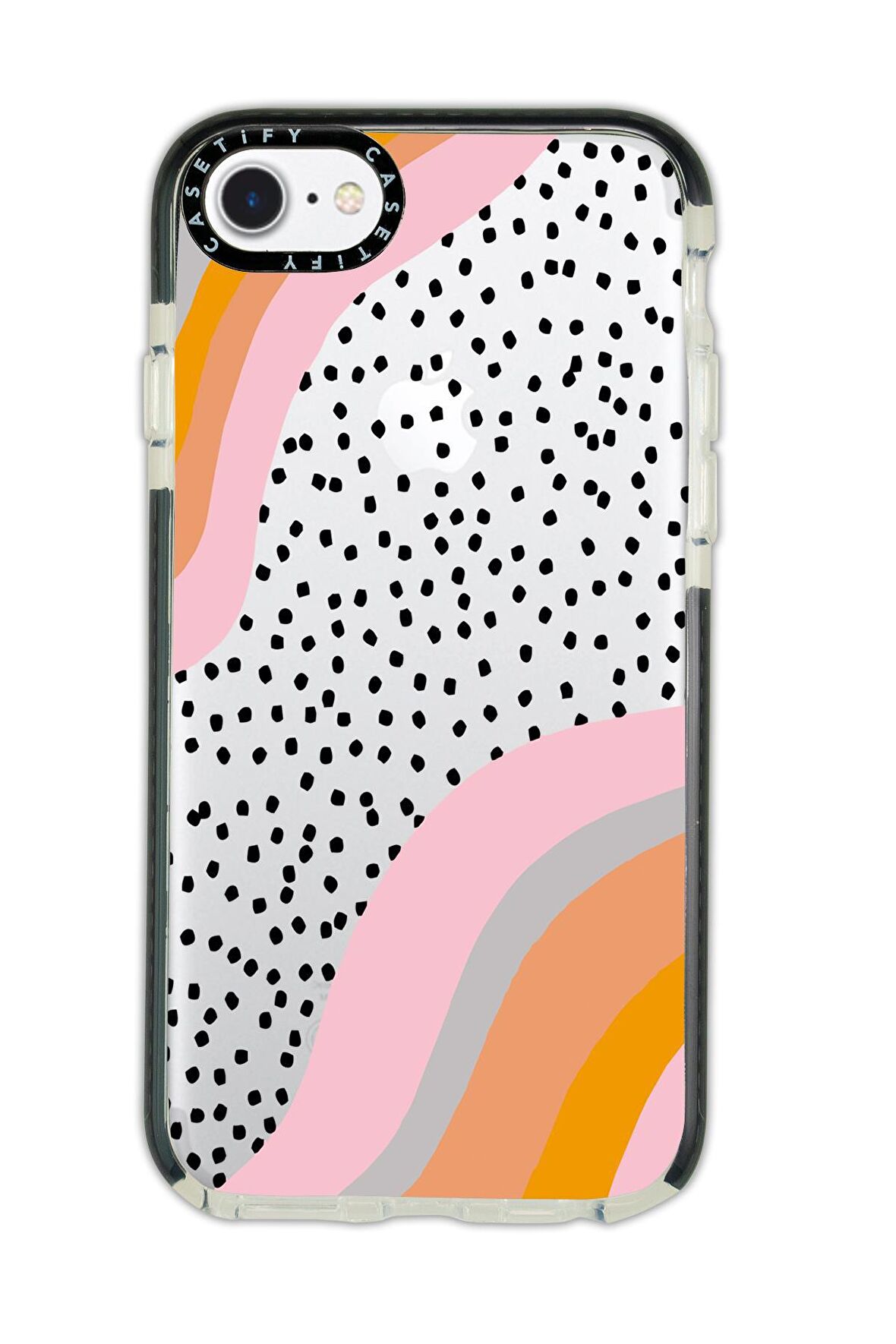 iPhone 8 Casetify Points Desenli Anti Shock Premium Silikonlu Siyah Kenar Detaylı Telefon Kılıfı