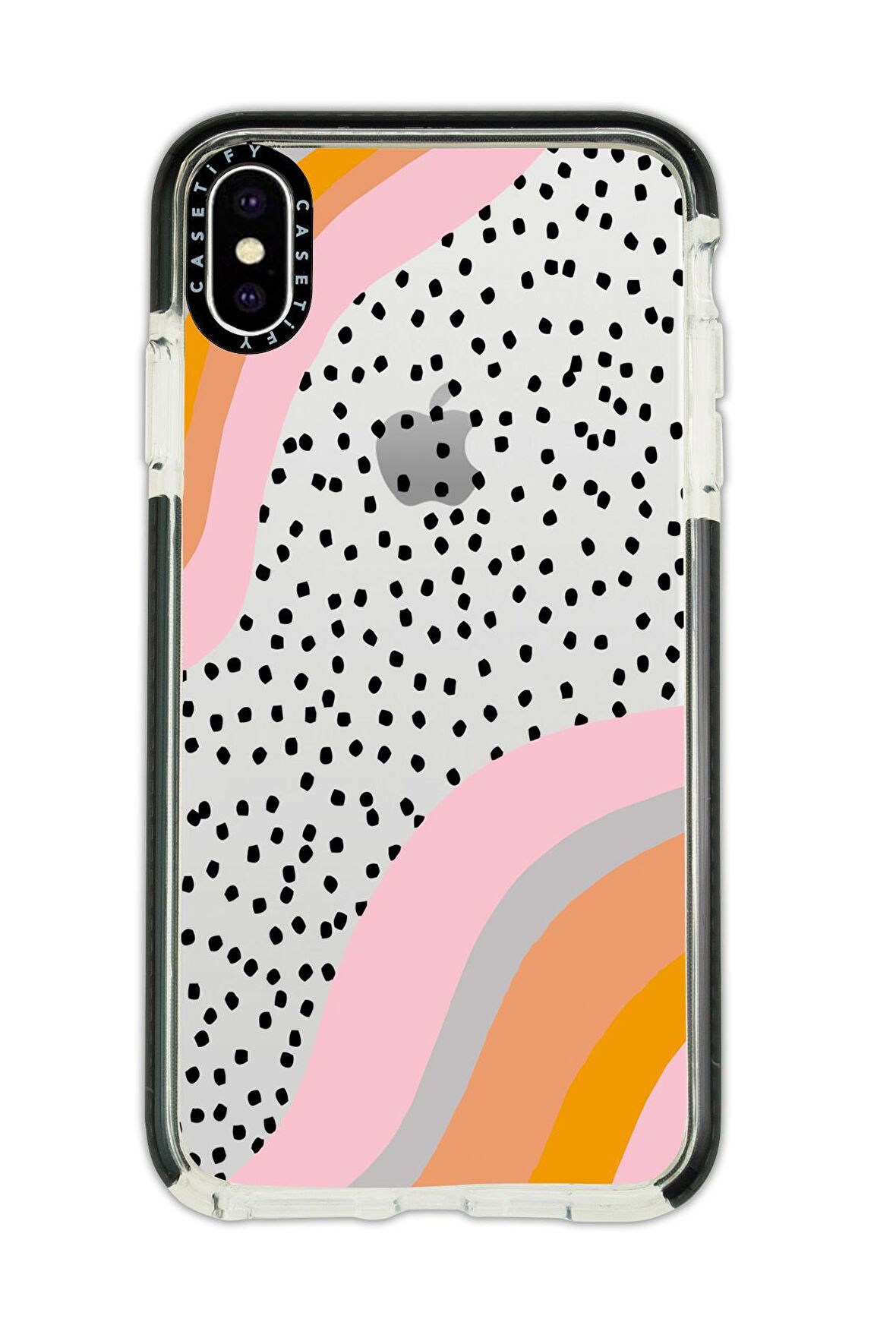 iPhone X Casetify Points Desenli Anti Shock Premium Silikonlu Siyah Kenar Detaylı Telefon Kılıfı