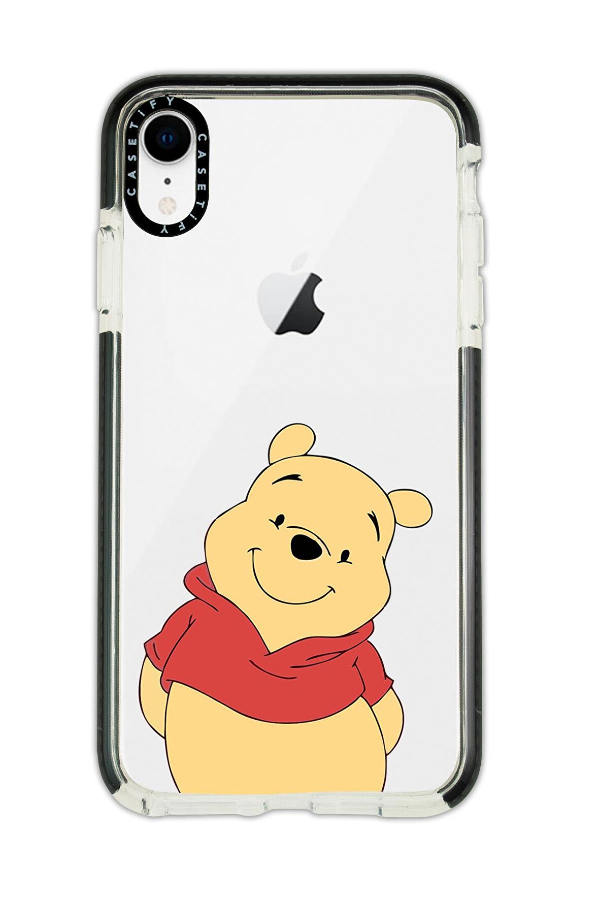iPhone XR Casetify Sewimli Pooh Desenli Anti Shock Premium Silikonlu Siyah Kenar Detaylı Telefon Kılıfı