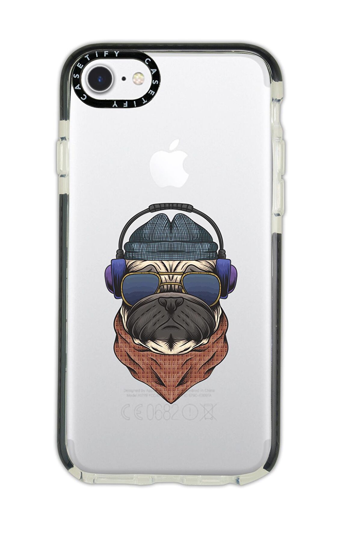 iPhone 6 Casetify Pug Desenli Anti Shock Premium Silikonlu Siyah Kenar Detaylı Telefon Kılıfı