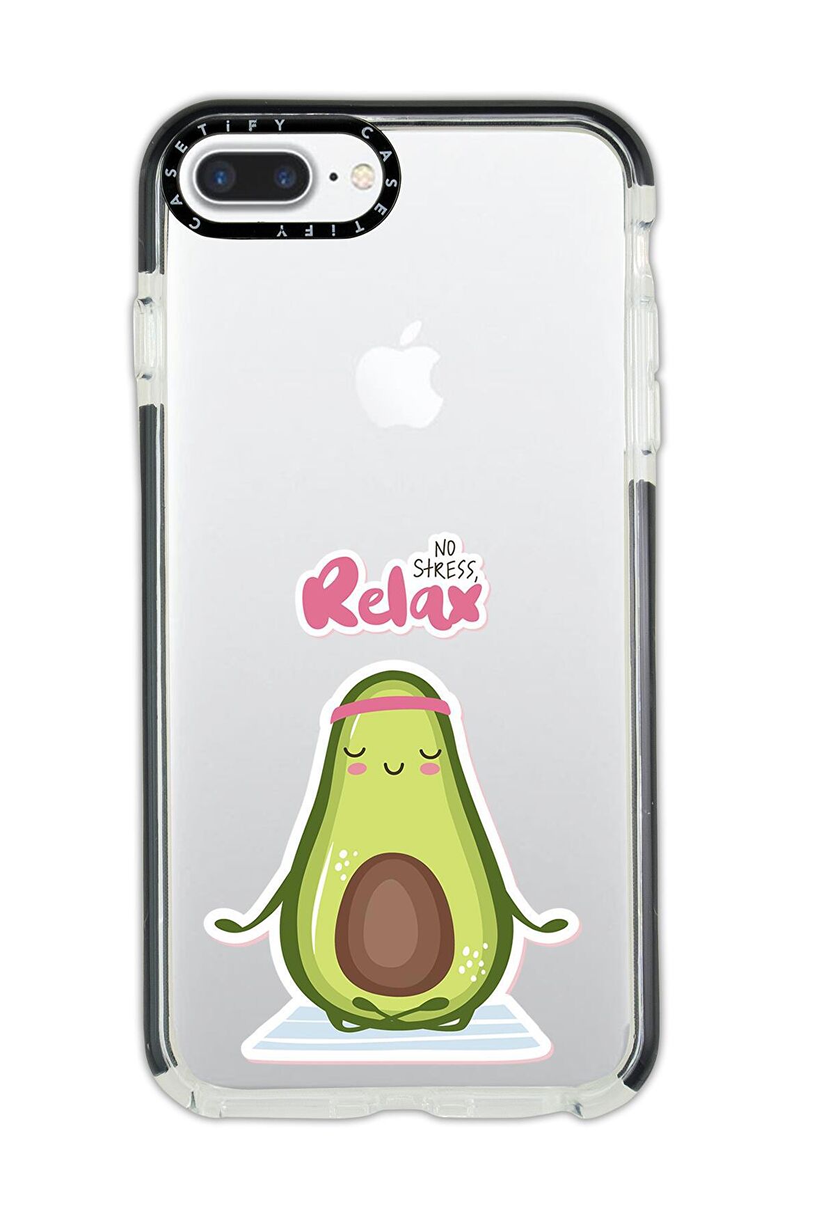 iPhone 8 Plus Casetify Relax Desenli Anti Shock Premium Silikonlu Siyah Kenar Detaylı Telefon Kılıfı