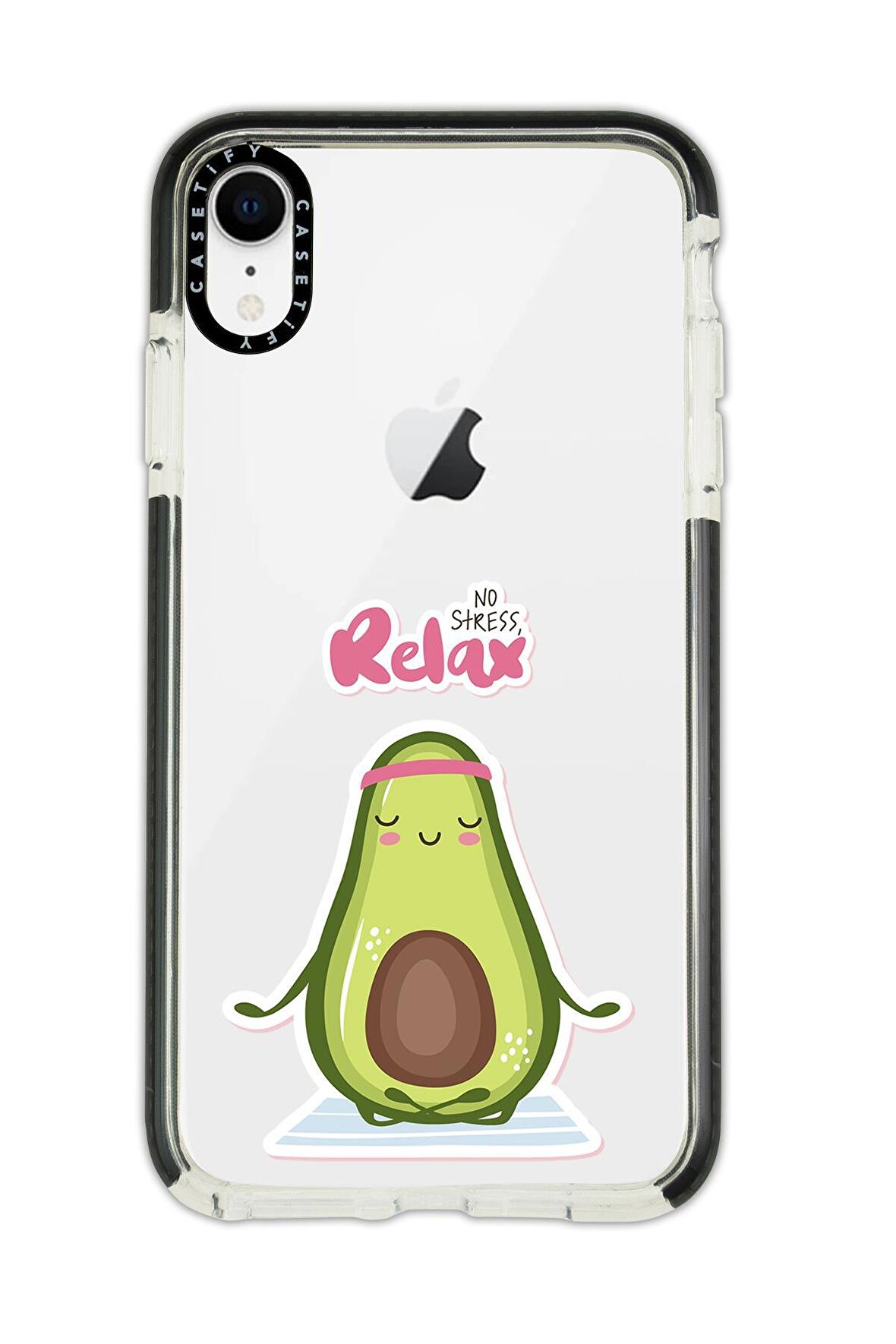 iPhone XR Casetify Relax Desenli Anti Shock Premium Silikonlu Siyah Kenar Detaylı Telefon Kılıfı